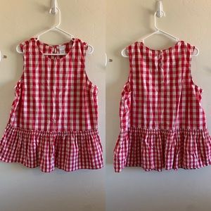 Plus size Gingham peplum tank top